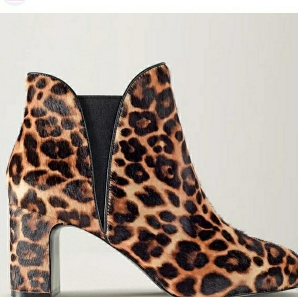 White House Black Market Shoes - Size 9 White House Black Market Zoe Calf Hair cheetah Ankle Booties Shoes Boots